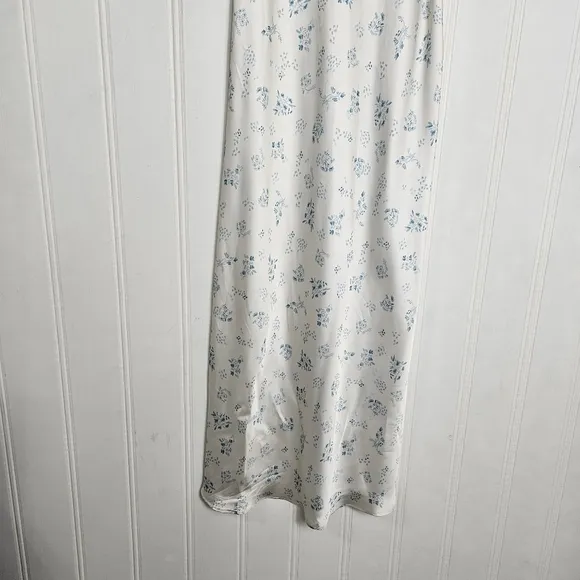 Zara Lingerie Slip Dress Blue Floral Print Nightgown  Womens Size L