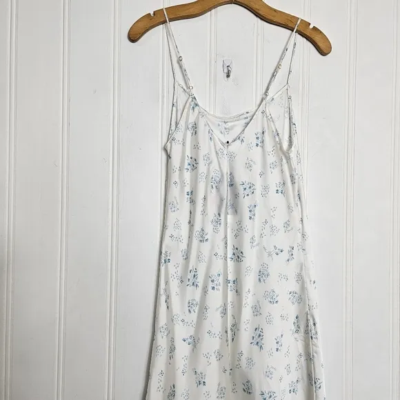 Zara Lingerie Slip Dress Blue Floral Print Nightgown  Womens Size L