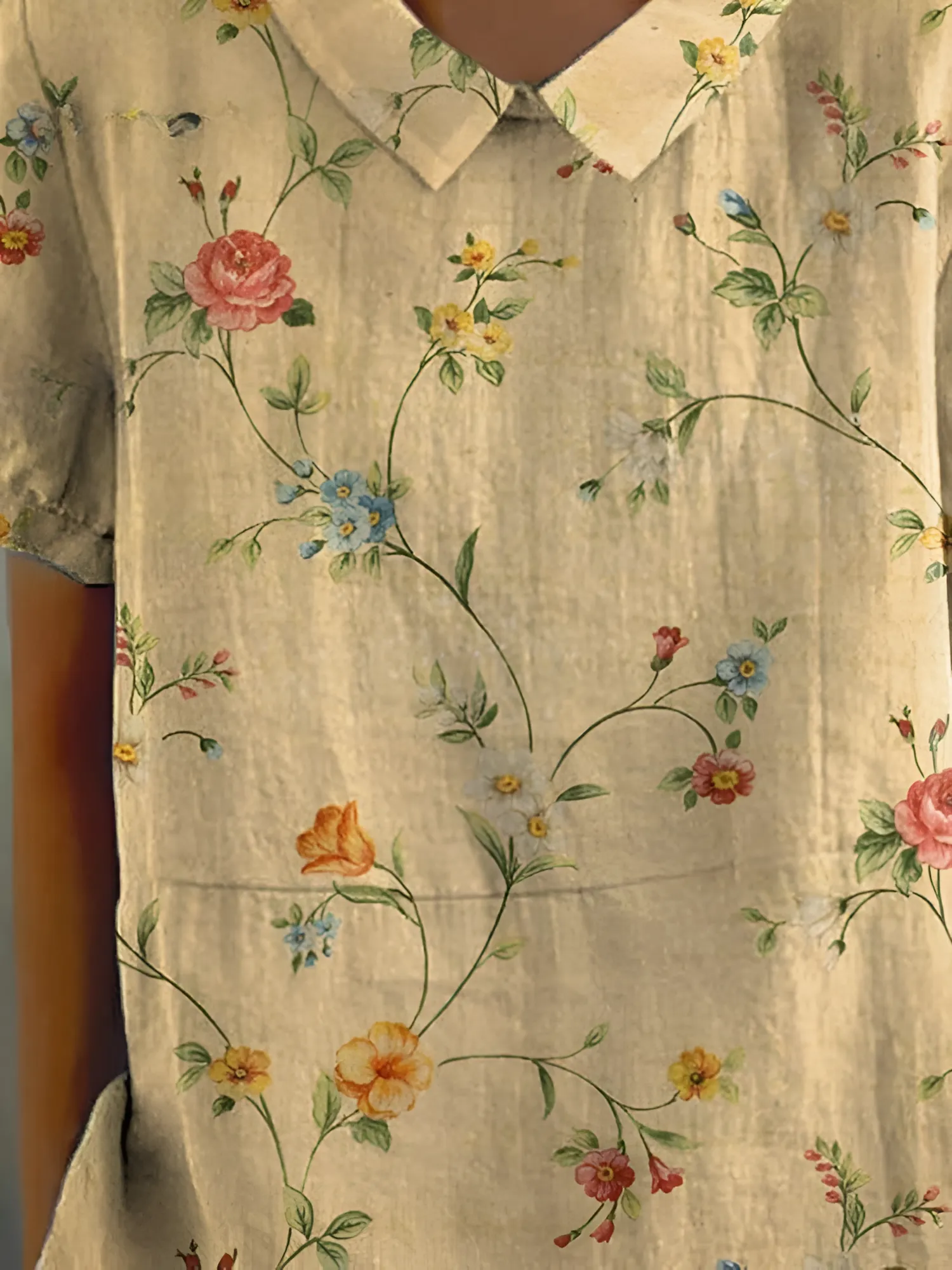 Zenaida® | Women'S Retro Floral Cotton-Linen Shirt