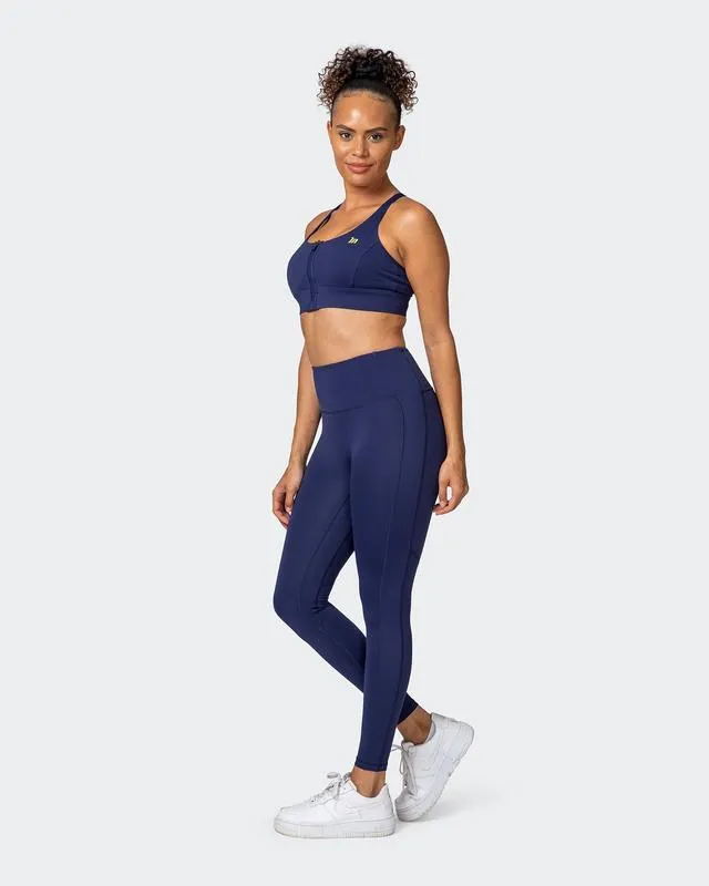 Zero Rise Ankle Length Leggings - Indigo