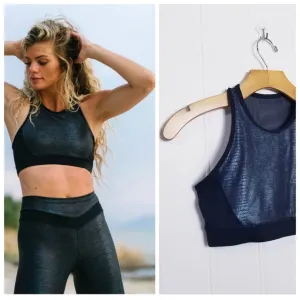 Zyia Active Bra Womens Kakadu Black Animal Print Crop Top Size S