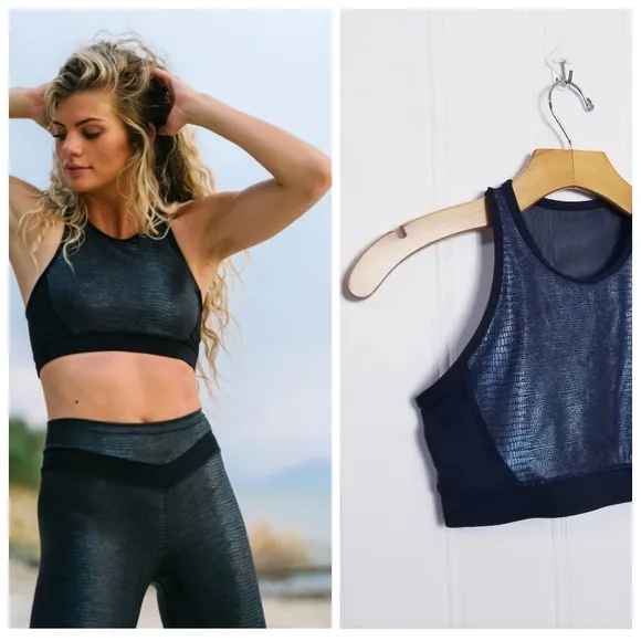 Zyia Active Bra Womens Kakadu Black Animal Print Crop Top Size S