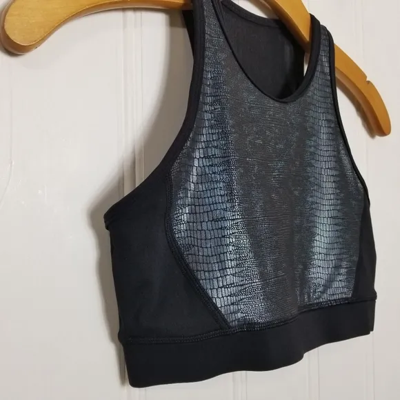 Zyia Active Bra Womens Kakadu Black Animal Print Crop Top Size S